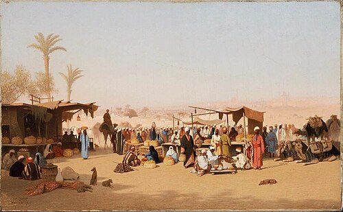 Scène de marché au Caire, 1864, Charles-Théodore Frère
