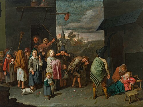 Charivari, parody of a baptismal cortege, 1640, David Ryckaert III