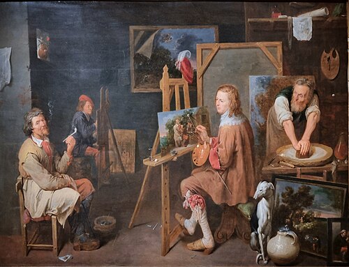 L'atelier du peintre, 1642, David Ryckaert III