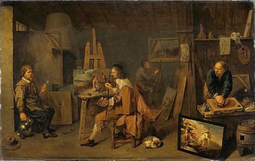 Intérieur d'atelier, 1638, David Ryckaert III