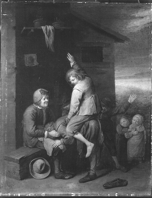 Spelende straatjongens, 1640, David Ryckaert III