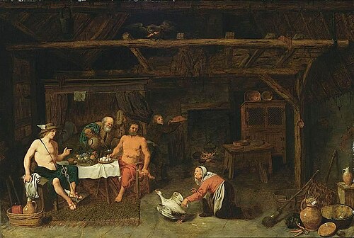 Philemon and Baucis Giving Hospitality to Jupiter and Mercury, 1700, David Ryckaert III