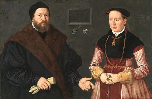 Portrait of Balthazar Dörrer and his second wife Magdalena Bayerin, 1561, Nicolas Neufchâtel