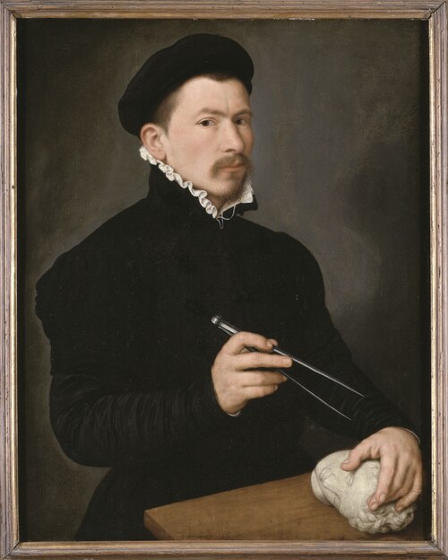 Portrait of a sculptor, possibly Johan Gregor van der Schardt, 1575, Nicolas Neufchâtel