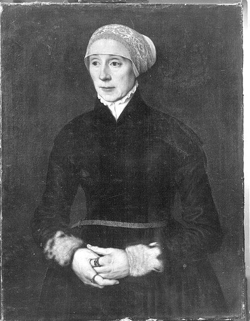 Bildnis der Gemahlin des "graubärtigen Mannes", 1558, Nicolas Neufchâtel