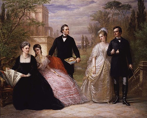 The Field Family in a Garden, 1869, Daniel Huntington