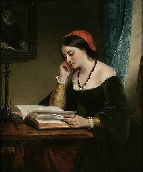 The Fair Student, 1858, Daniel Huntington
