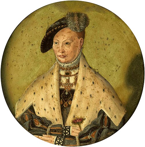 Portrait de Dorothée de Danemark (1504-1547)., 1530, Jakob Binck