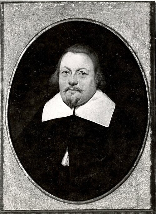 Bildnis eines älteren Mannes in schwarzem Leibrock und weißen Kragen, 1647, Gerard ter Borch l'Ancien
