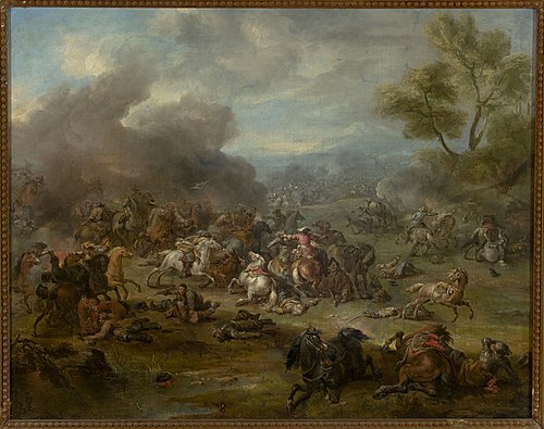 A battle scene, , Jan Van Huchtenburg