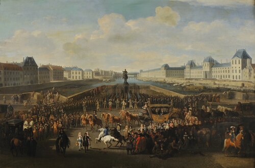 Fahrt Ludwigs XIV. über den Pont Neuf, 1674, Jan Van Huchtenburg