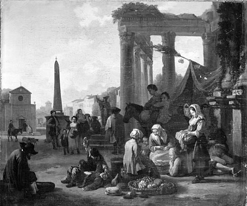 Market Place in Rome, 1697, Jan Van Huchtenburg