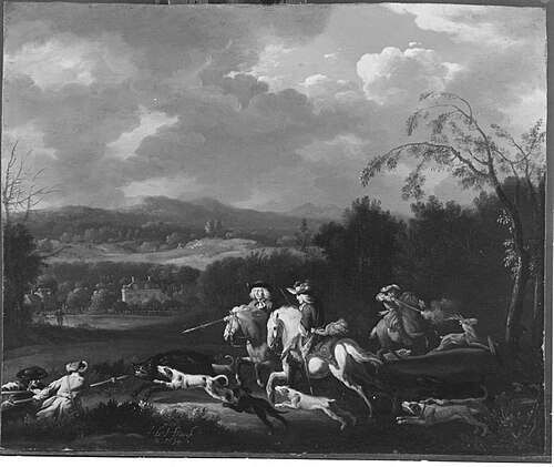 Hirsch- und Wildschweinjagd, 1674, Jan van Huchtenburgh