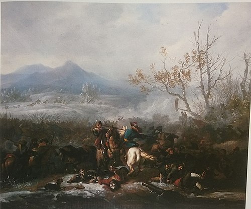 Cavalry Skirmish in Winter Landscape, 1690, Jan van Huchtenburgh