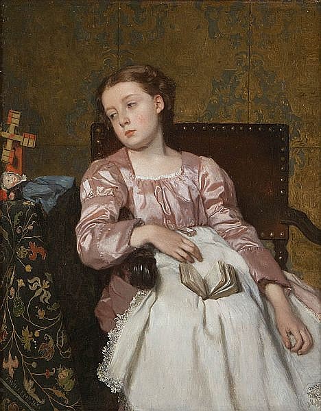 Pensive girl, 1856, Florent Willems