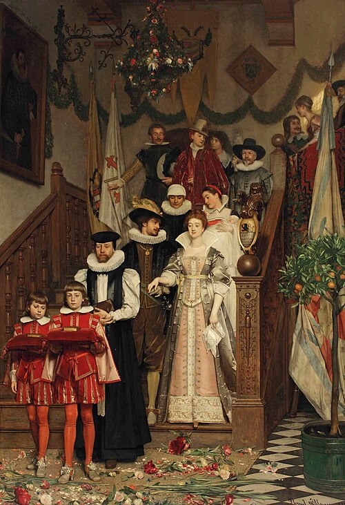 Departure for the falcon hunt, 1890, Florent Willems