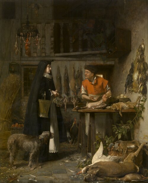 Market Scene in the 17th Century, 1886, Florent Willems