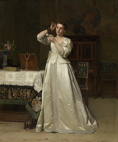 Vrouw met spiegel, 1854, Florent Willems