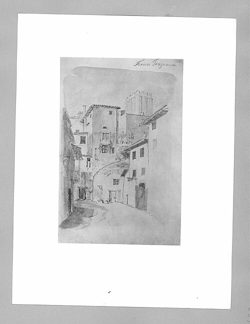 Blick in eine römische Gasse im Forum Trajanum, 1845, Joseph von Führich