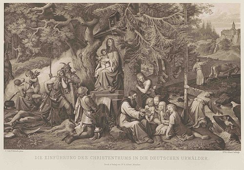 Einführung des Christentums in die deutschen Urwälder, 1864, Joseph von Führich