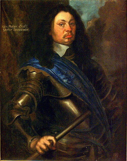 Porträtt av Fältmarskalken greve Gustav Adolf Lewenhaupt, 1619-1656, 1650, Matthaeus Merian