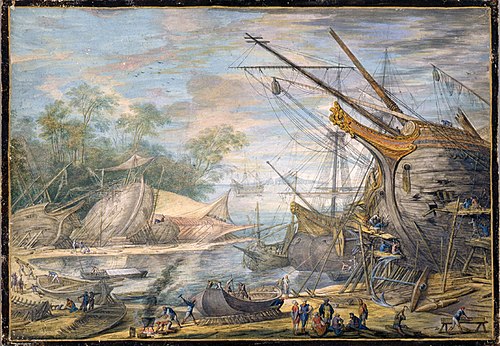 Le chantier naval, 1635, Johann Wilhelm Baur