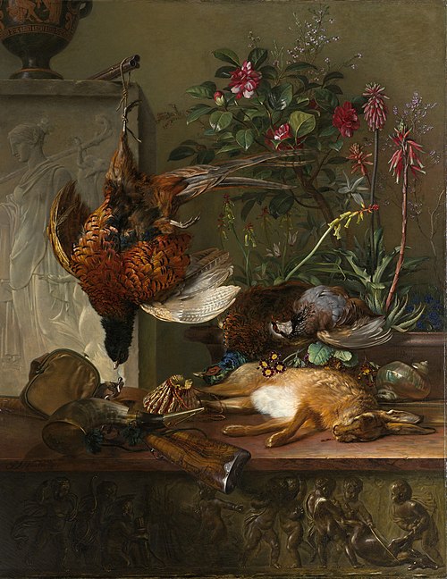 Still Life with Game and a Greek Stele: Allegory of Autumn, 1818, Georgius Jacobus Johannes van 