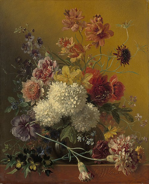 Flower still life, 1850, Georgius Jacobus Johannes van 
