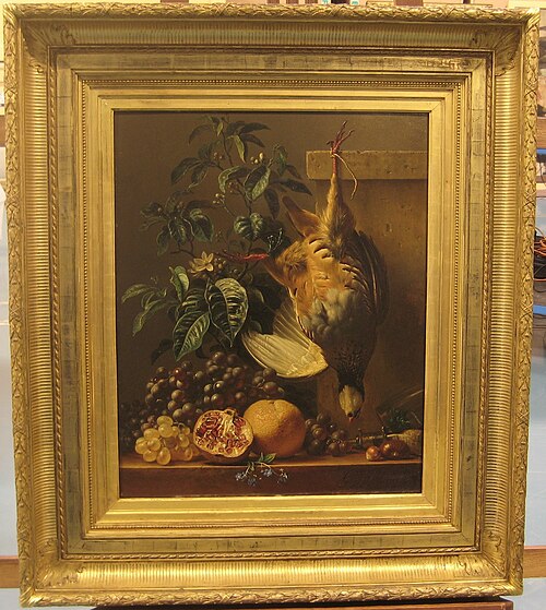 Stilleven met patrijs en vruchten, 1831, Georgius Jacobus Johannes van 