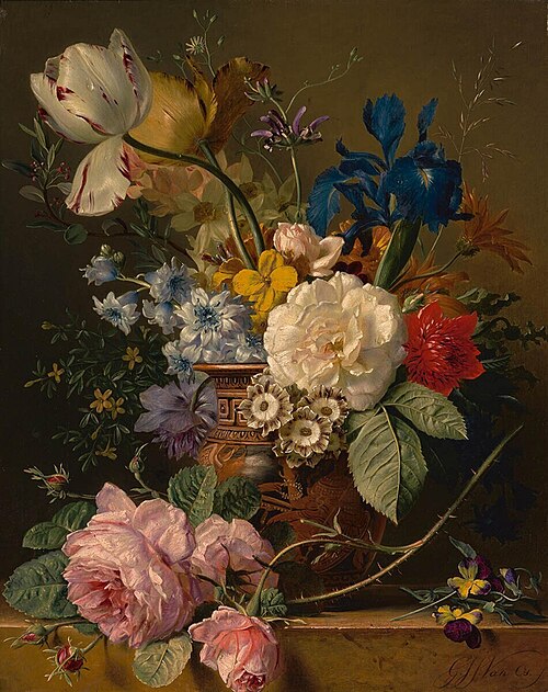 Still Life with Flowers, 1829, Georgius Jacobus Johannes van 