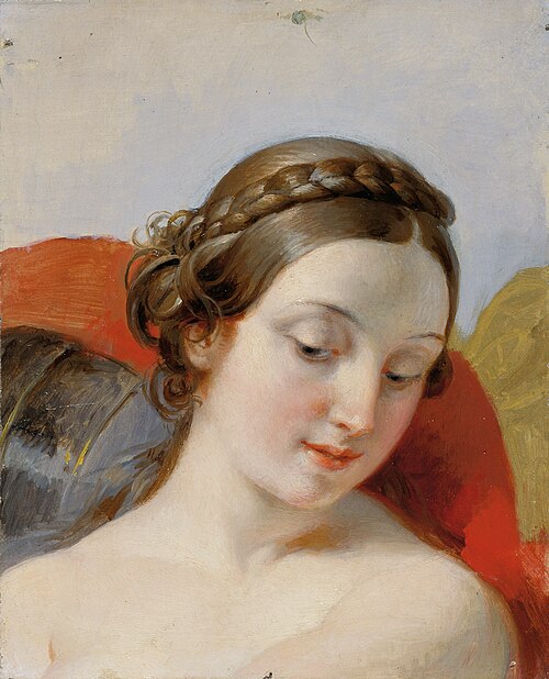 Kopf eines jungen Mädchens (Studie zu "Rüdiger und Angelica"), 1842, Johann Peter Krafft