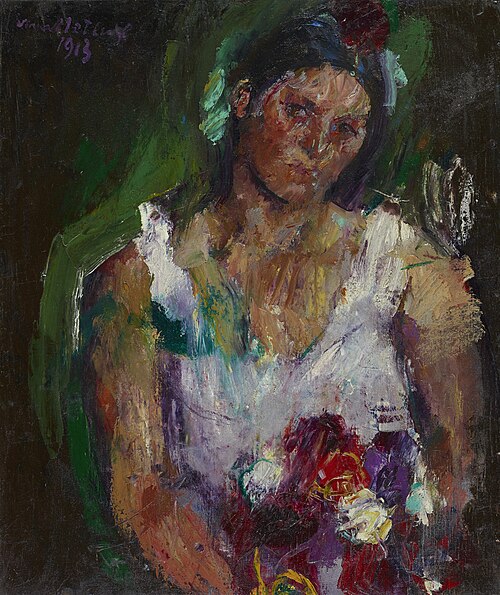 Die Gattin des Künstlers mit Blumen, 1913, Anton Kolig