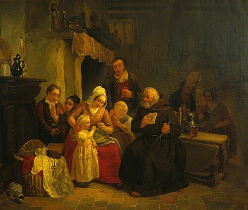 Priest Giving a Child Her First Lesson, 1849, Jan Swerts