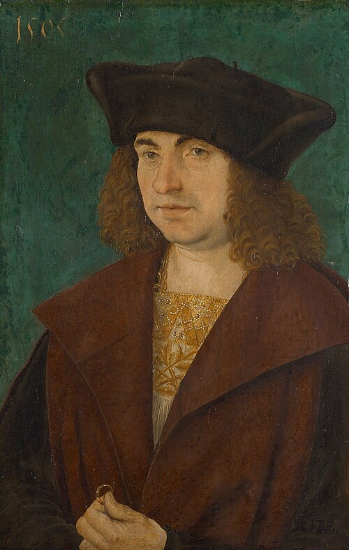 Portrait of a man with ring, 1505, Leonhard Beck