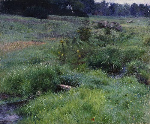 The Brook at Medfield, 1889, Dennis Miller Bunker