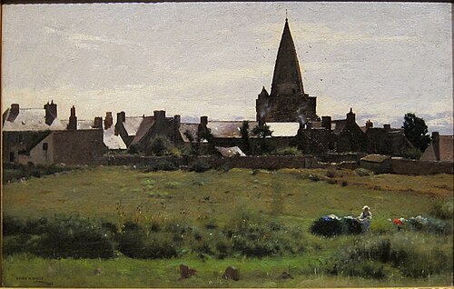 Ville bretonne au petit matin, Larmor, 1884, Dennis Miller Bunker
