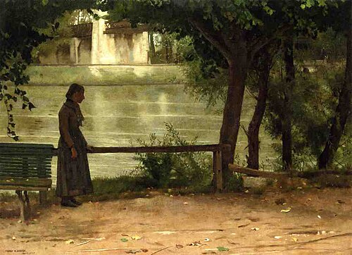 On the Banks of the Oise, 1883, Dennis Miller Bunker