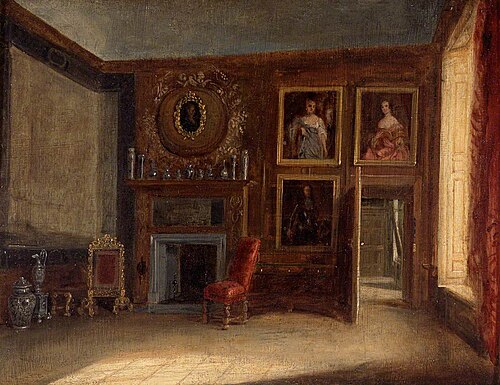 The Queen's Private Bedchamber, Hampton Court Palace, 1840, Charles Robert Leslie