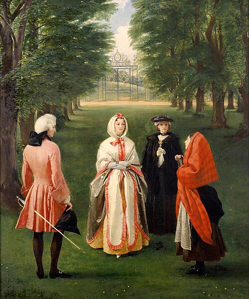 Jeanie Deans and Queen Caroline (represents a scene from the 'Heart of Midlothian' by Sir Walter Sco, 1859, Charles Robert Leslie