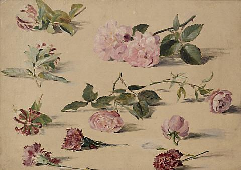 Honeysuckle Roses and Carnations, , Charles Robert Leslie