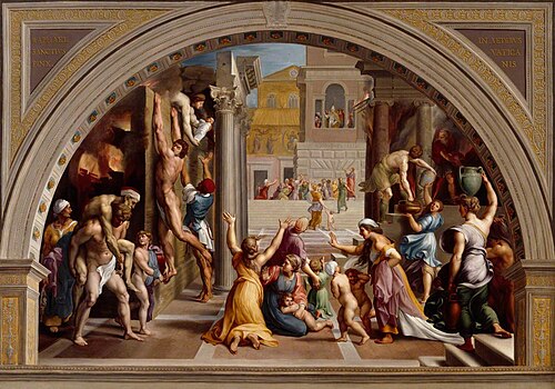 The Burning of the Borgo (copy after Raphael), , Giuseppe Cades