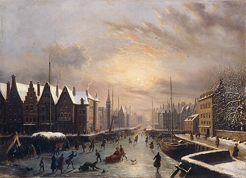Les patineurs en Hollande, , Louis-Claude Malbranche