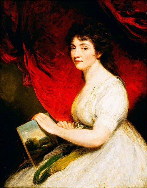 Miss Mary Linwood (1755–1845), Artist in Needlework, 1800, John Hoppner