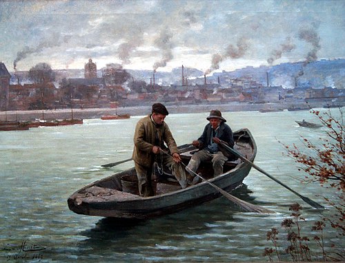La pêche à la violette, 1887, Émile Louis Minet