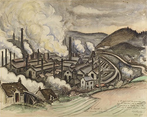 Le Creusot, Usines Schnider (Partie Nord), 1915, Louis Charlot
