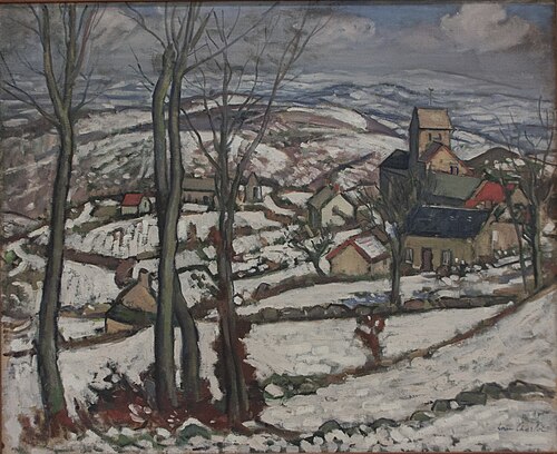 Village at Morvan under Snow, 1910, Louis Charlot