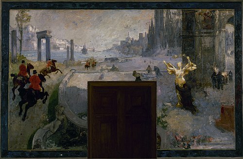 Esquisse pour l'Hôtel de Ville de Paris : Art, Mouvement, Travail, Lumières, 1801, Alfred Philippe Roll
