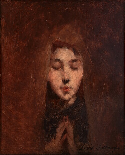 Young man praying, 1850, Louis Deschamps