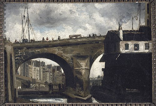 Le pont et la pompe Notre-Dame, 1825, Louis Godefroy Jadin