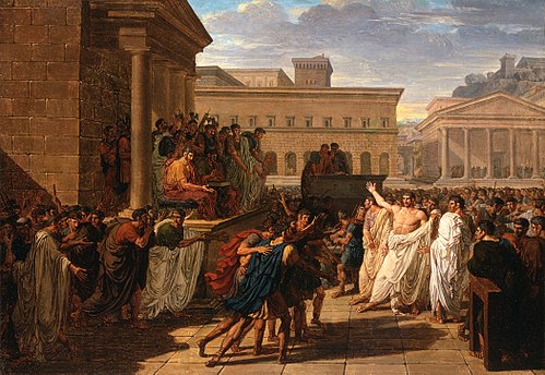 Brutus Listening to the Ambassadors from the Tarquins, 1815, Louis Lafitte